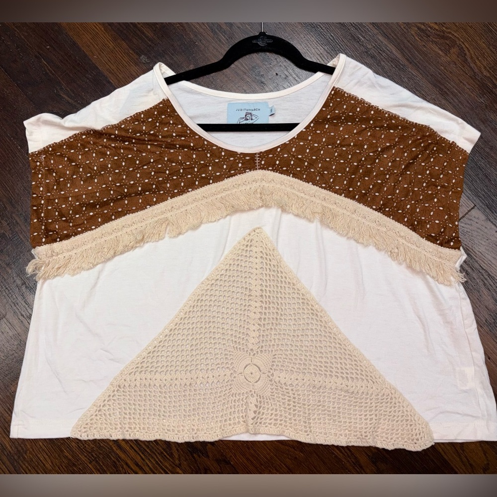 Judith March Brown and Cream Top-westernish